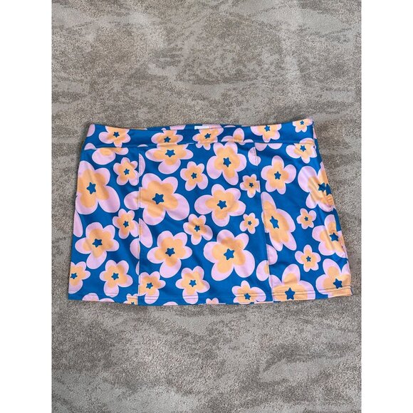 Princess Polly Women's Floral Print Mini Skirt Size 12 Blue Pink Yellow NWOT - Picture 2 of 6